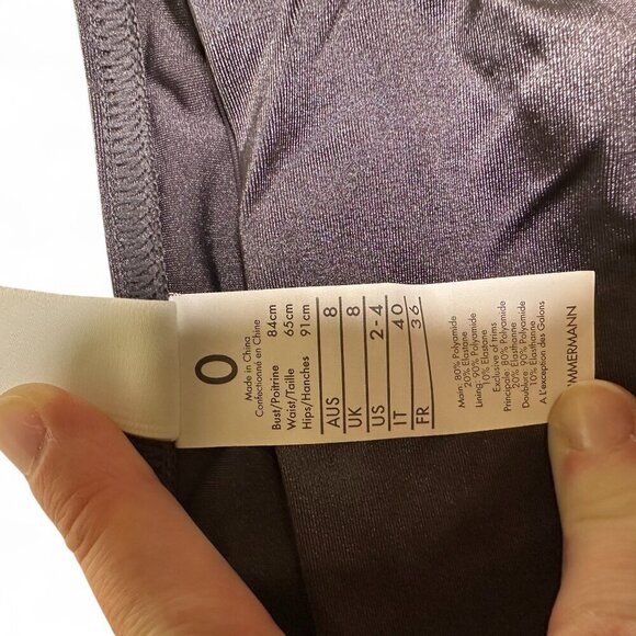 Zimmermann Women's Shimmery Dark Grey Bikini Swim Bottoms US 2 - 4 NWOT - Picture 3 of 7